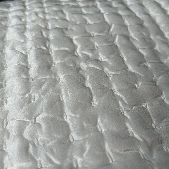 Quince Silk Pick Stitch Sham Set of 2 20x26 Ivory Standard White Cotton Bedding - Picture 7 of 9